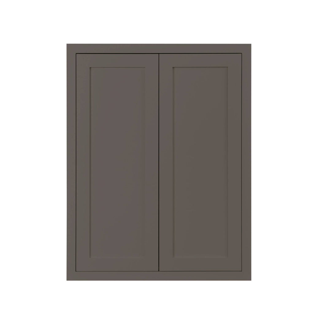 30 inch Wide Wall Kitchen Cabinet Dark Gray Inset Shaker Double Door T704