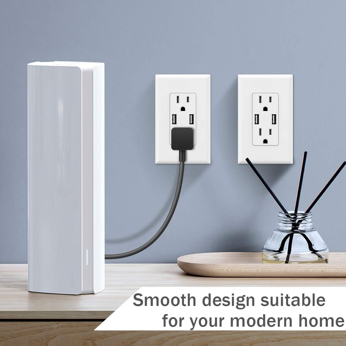 White 15 Amp Tamper Resistant USB Outlet W9459