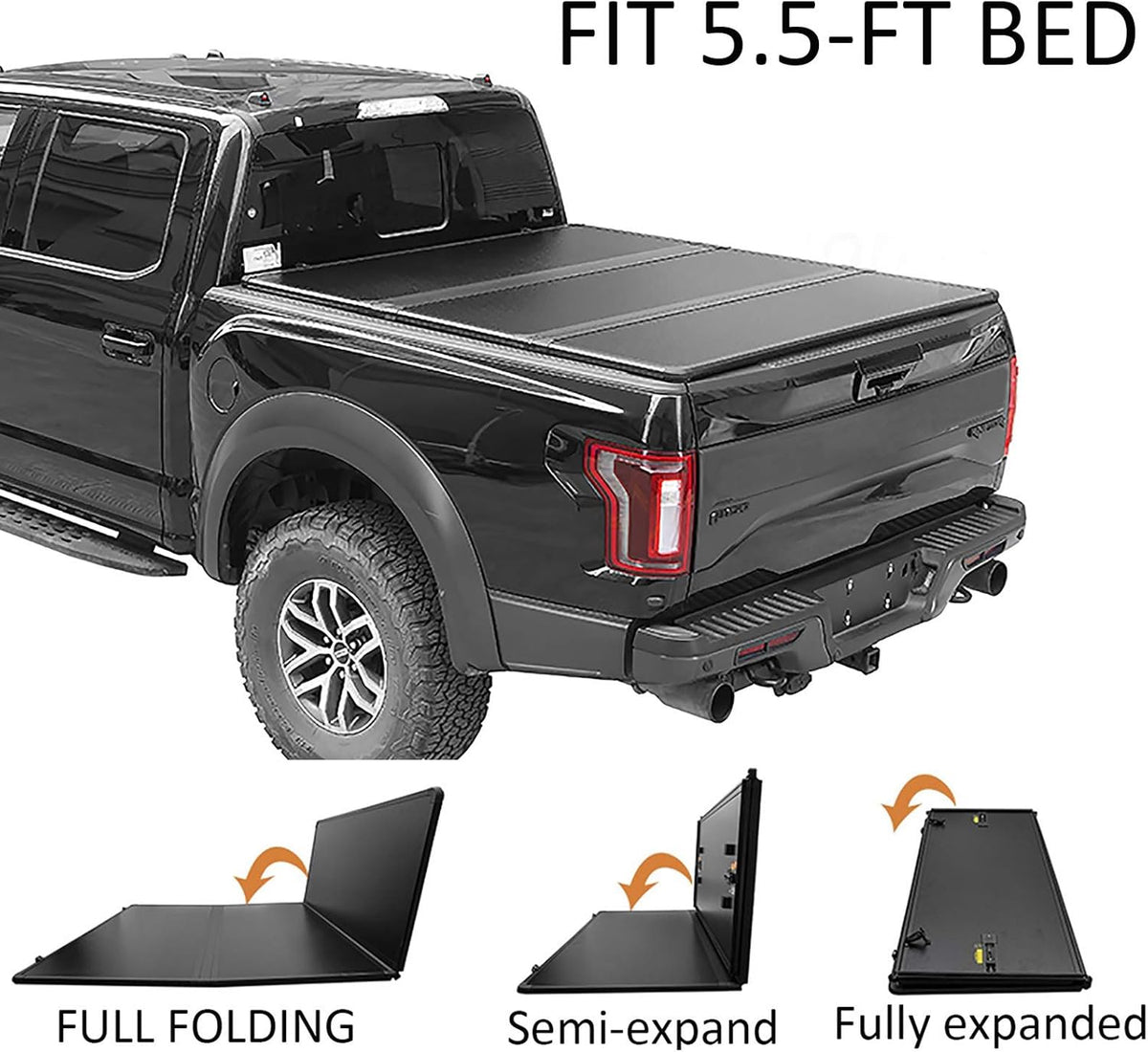 Tonneau Cover with LED Lamp for 6.5FT Soft Quad-Fold F662