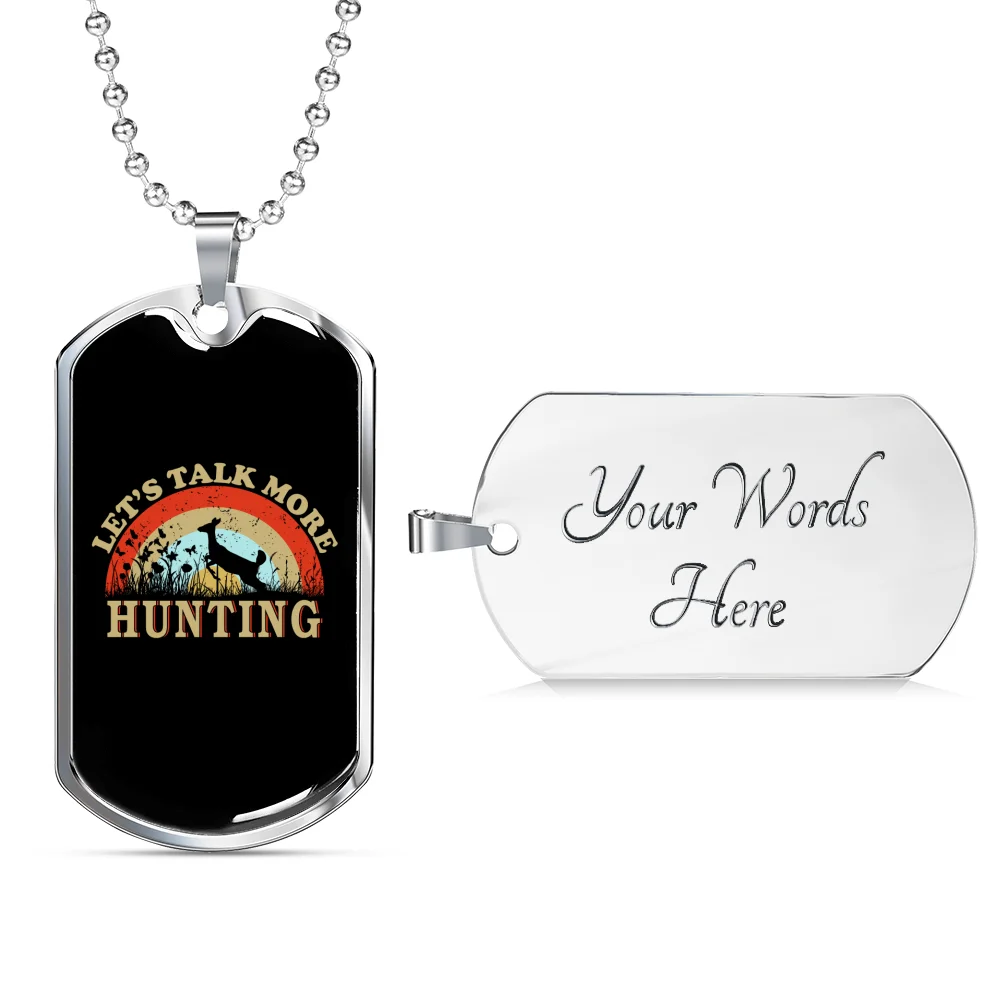 Stainless Steel or 18k Gold Dog Tag Necklace R397
