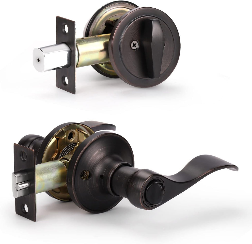 6 Pack Oil Rubbed Bronze Passage Door Levers G389410