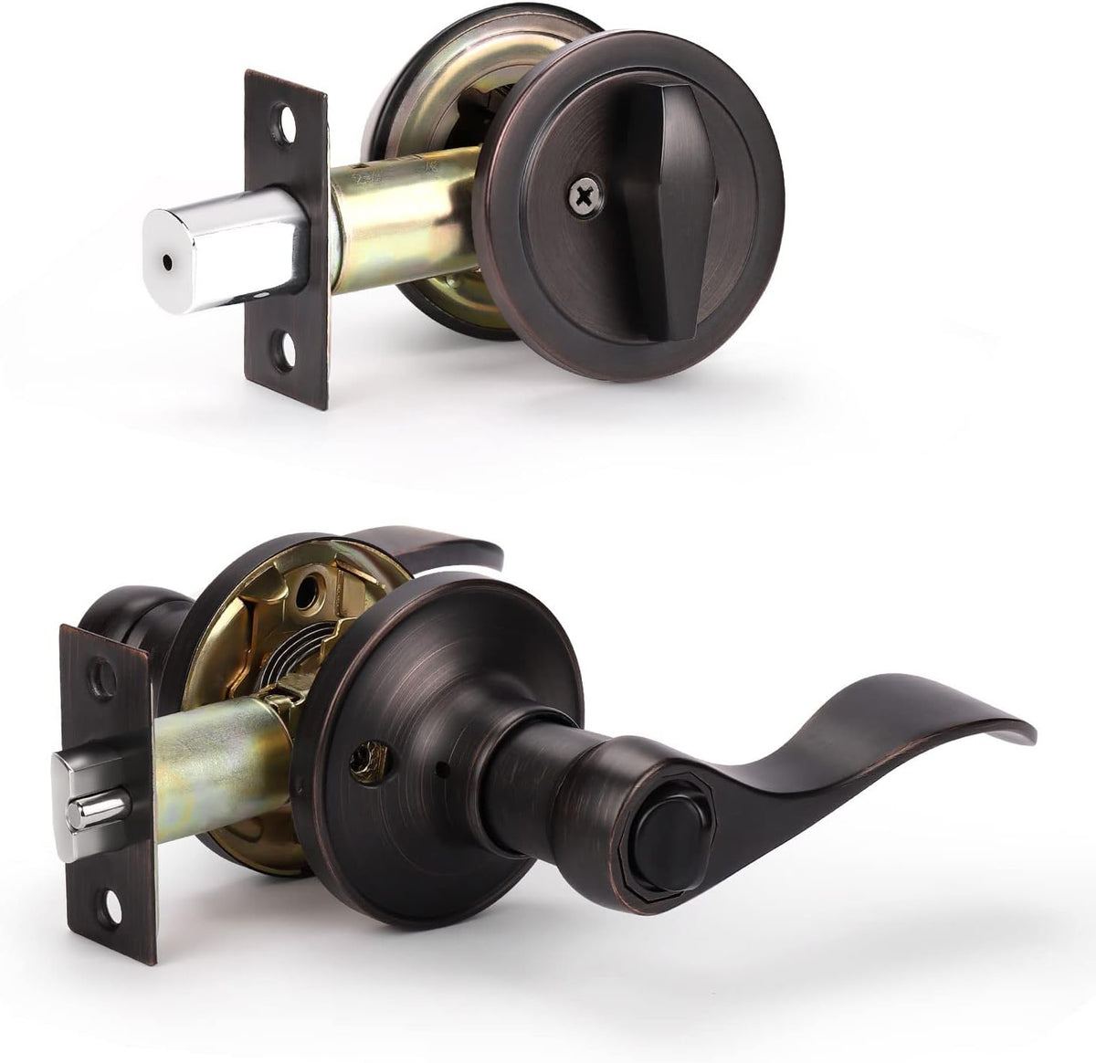 6 Pack Oil Rubbed Bronze Passage Door Levers G389410