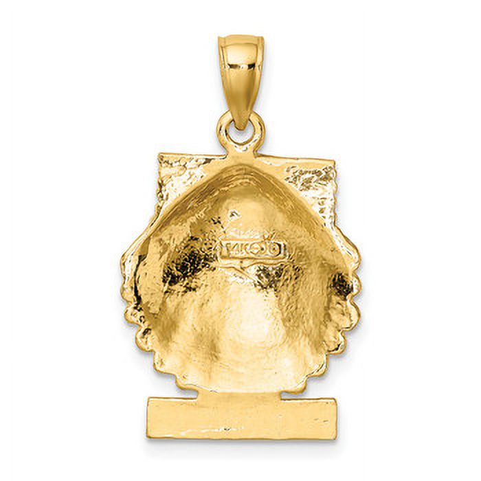 14k Yellow Gold Scallop Shell Charm U190