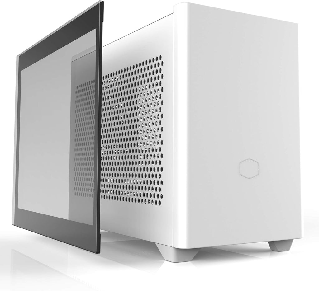 White SFF Mini-ITX Case with Tempered Glass Panel T806514