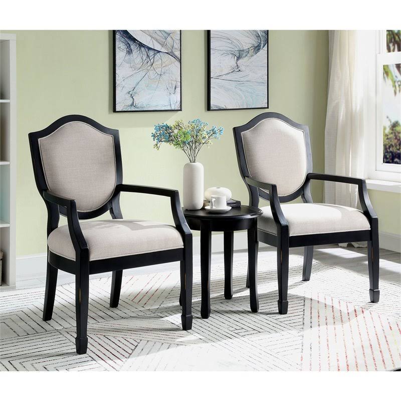 Black 3-Piece Table and Chair Set F84756