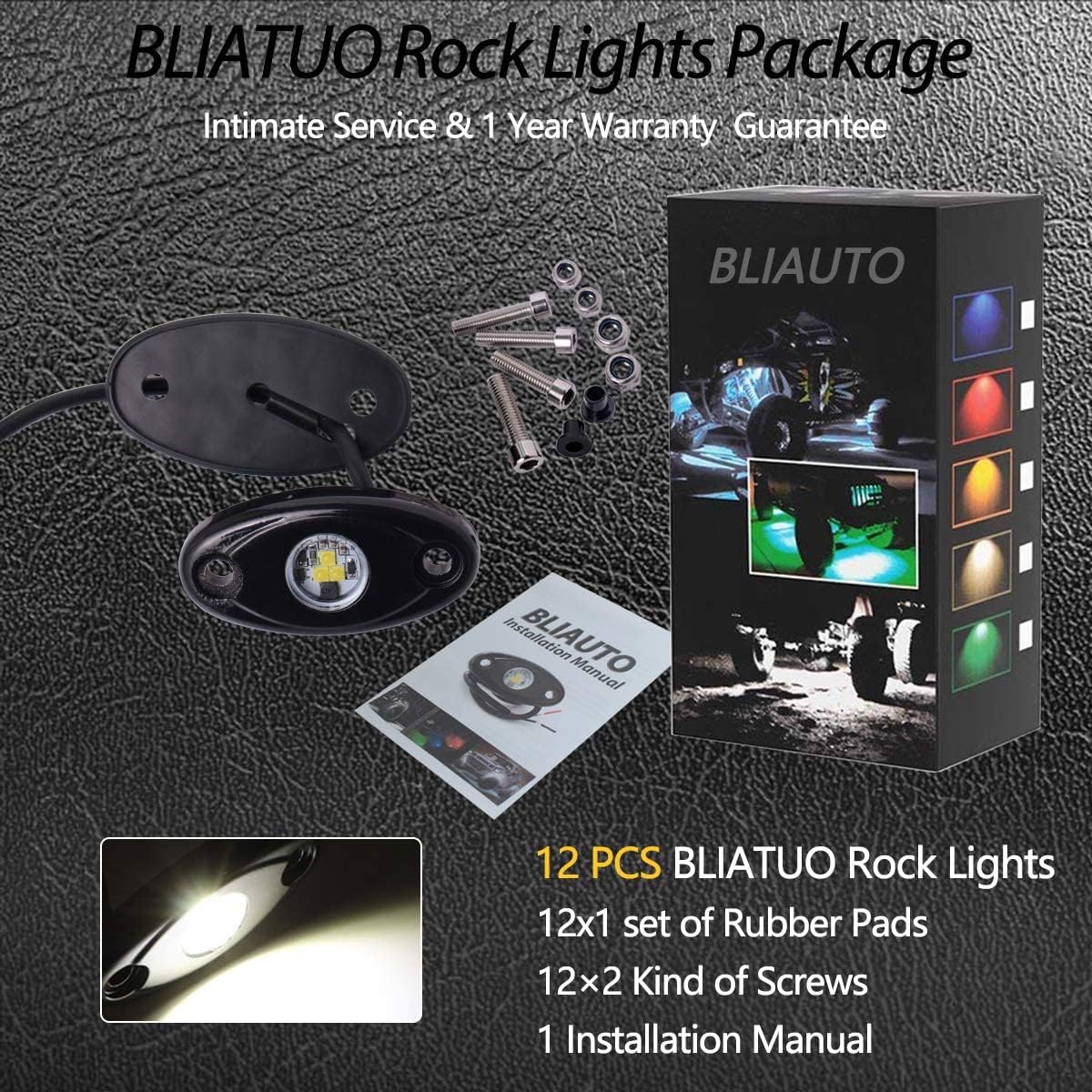 White LED Rock Lights 12 Pods F33203