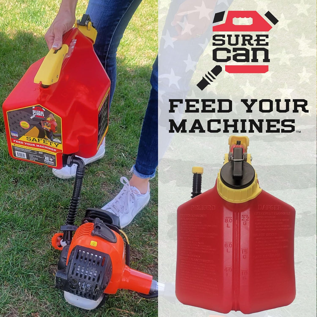 2 Gallon Red Safety Container with Rotating Spout A763