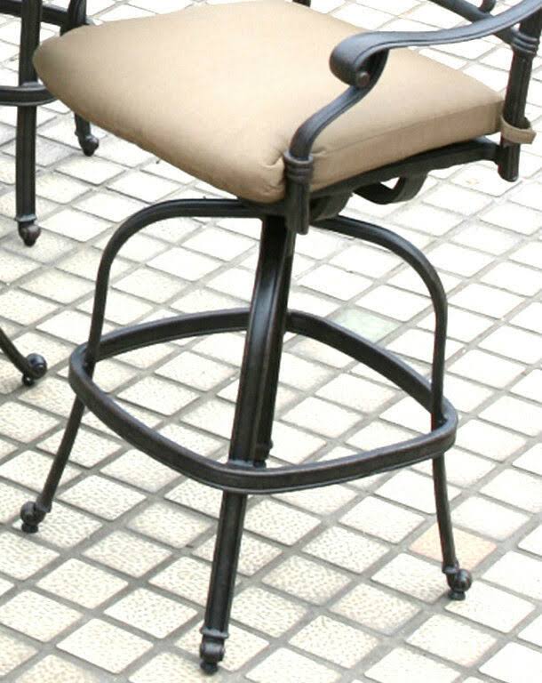 Bronze Cast Aluminum Swivel Patio Bar Stool J107338