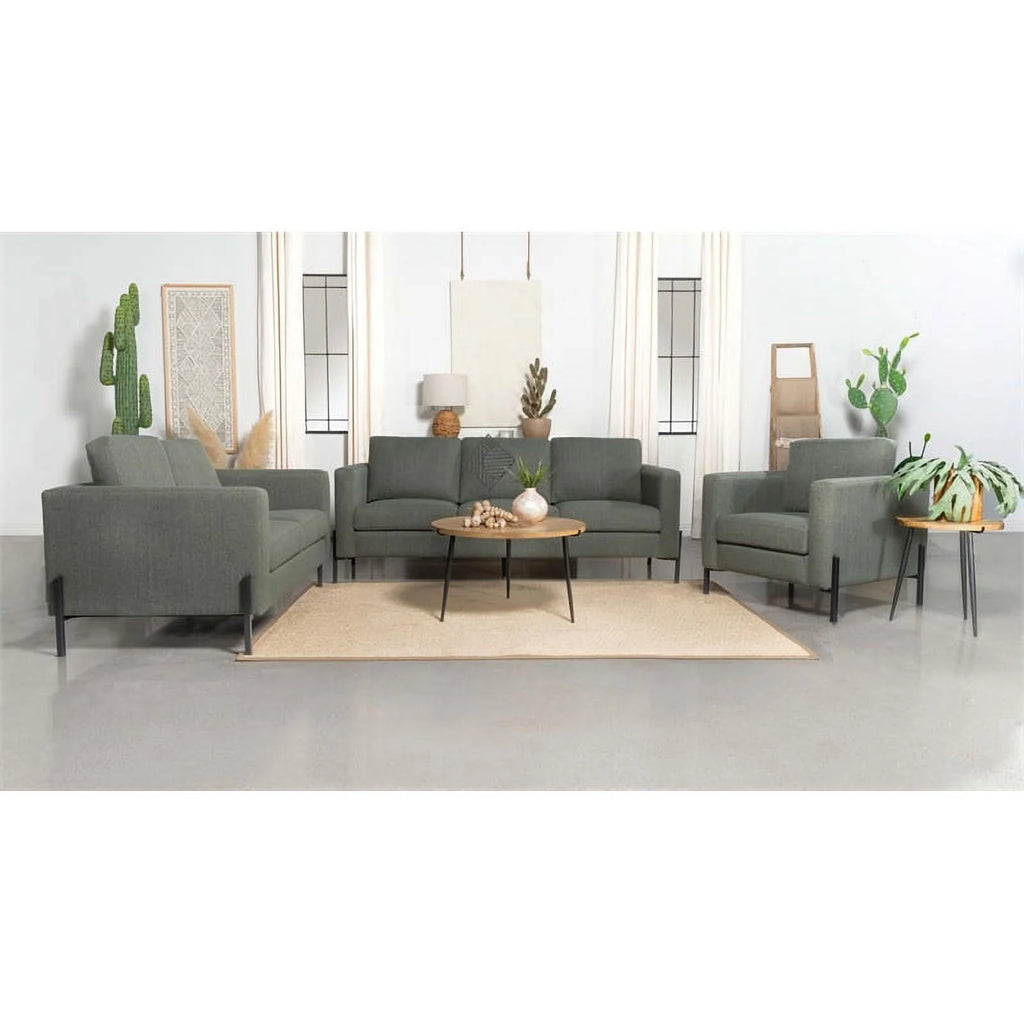 Sage Upholstered Fabric Sofa with Track Arms N666926