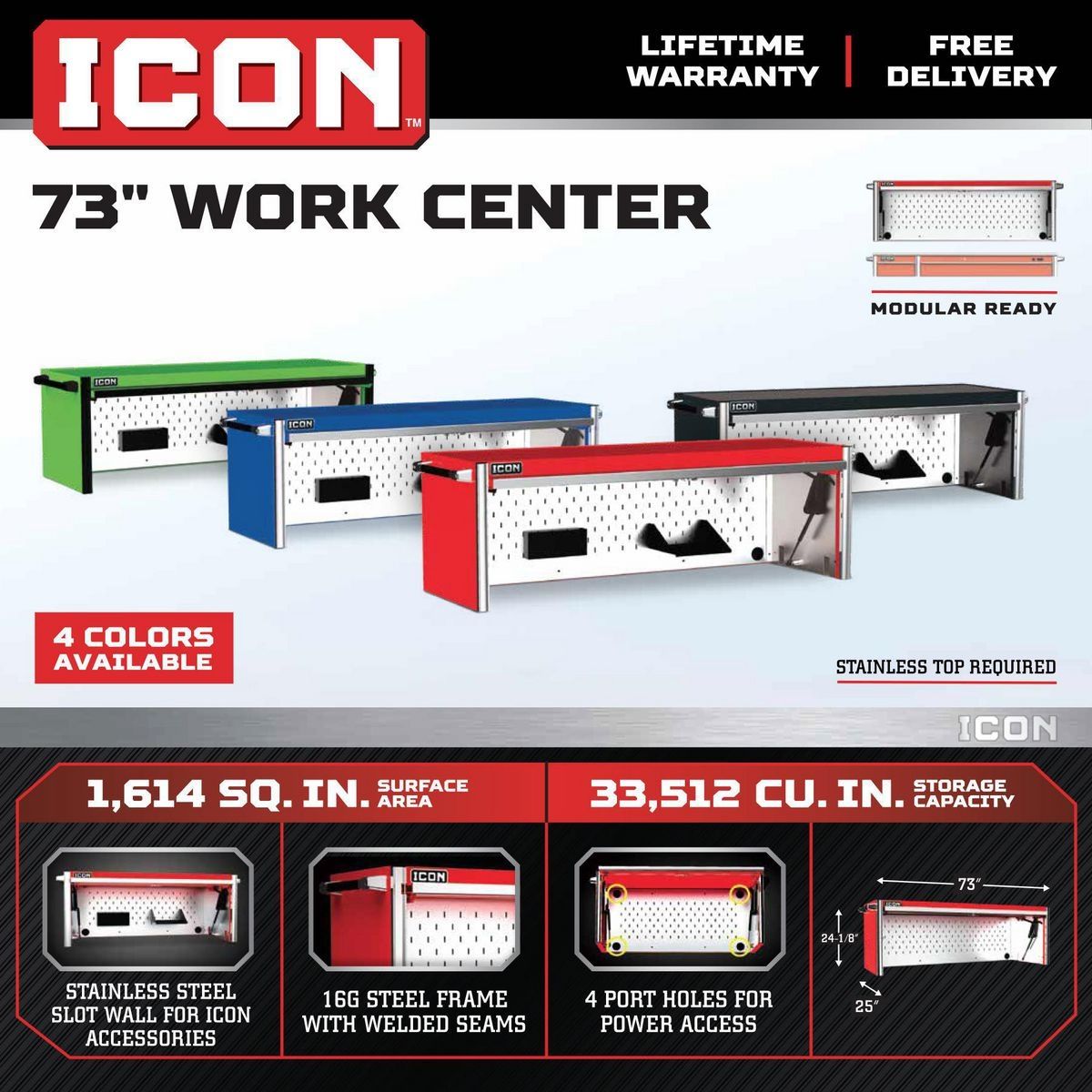 73 in. Work Center Hutch W7003