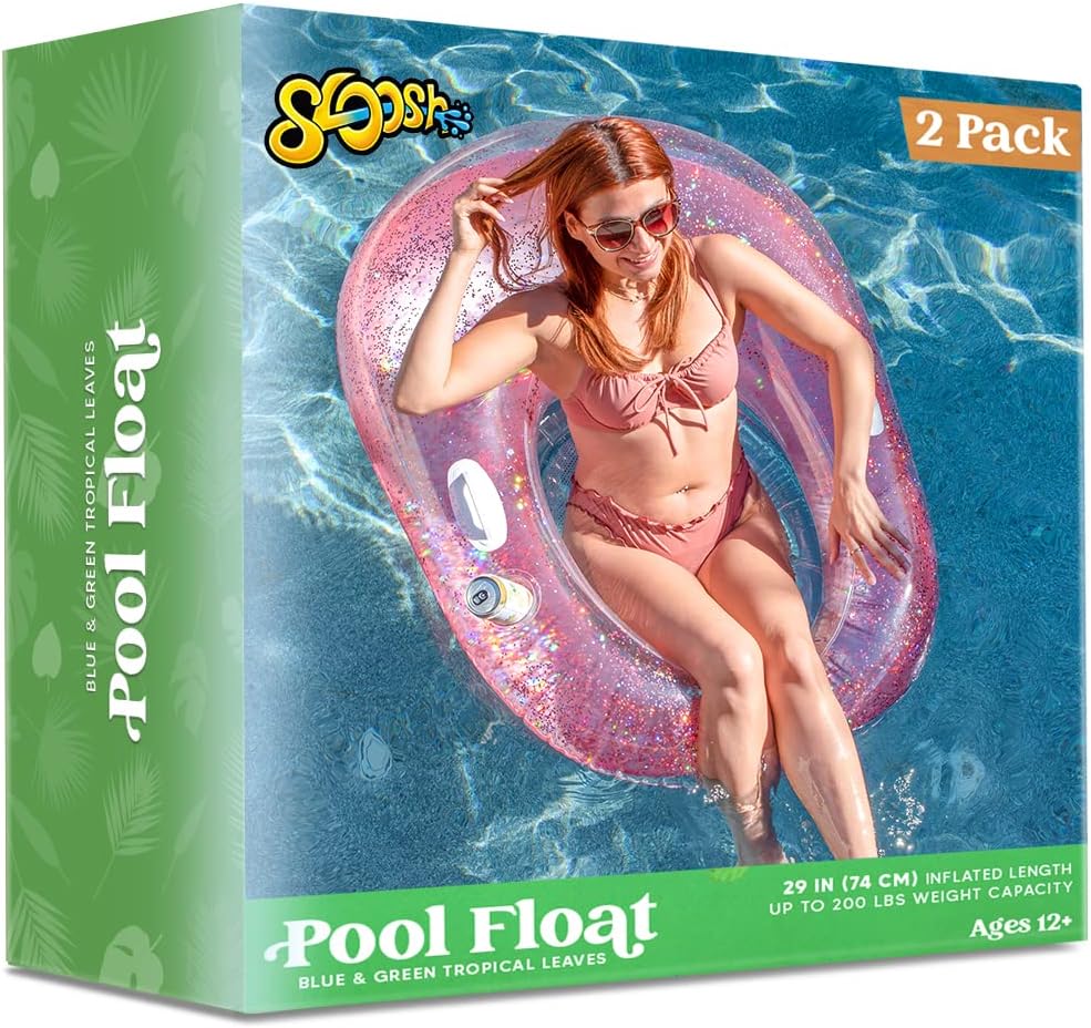 2 Packs Inflatable Pool Float Chair with Cup Holders G751255