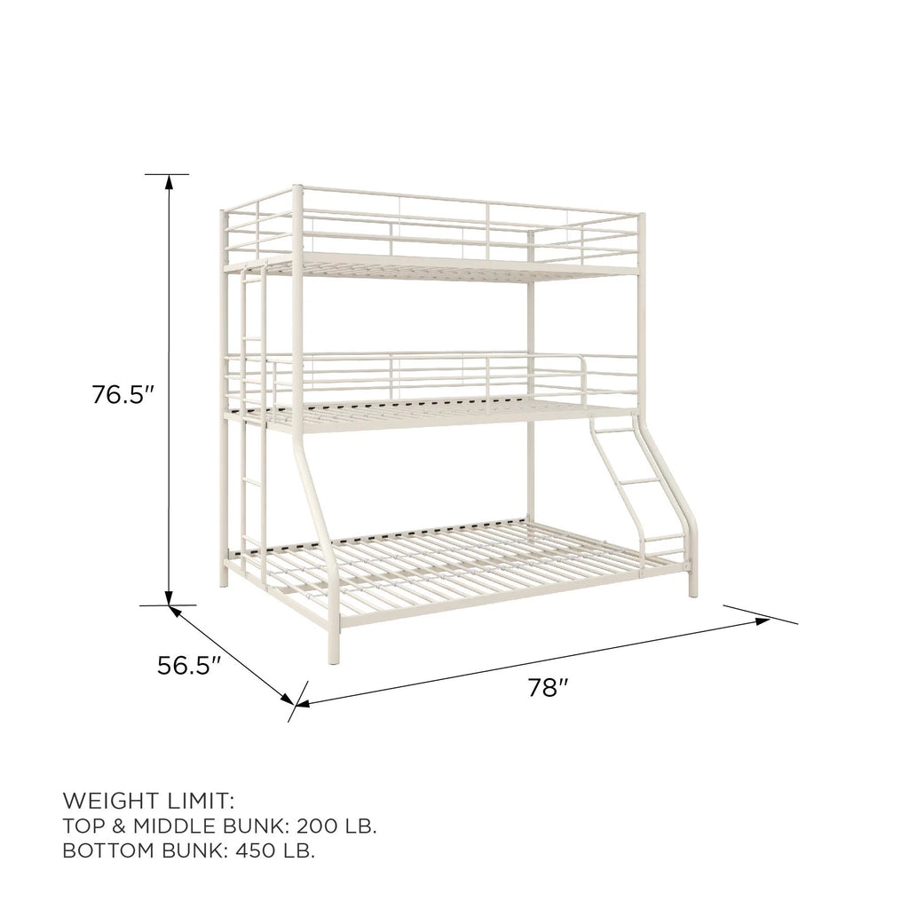 Off White Triple Bunk Bed C1178