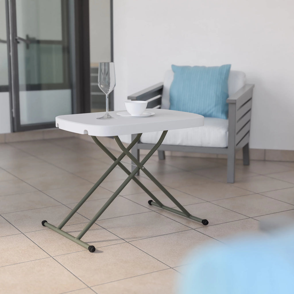 26 Inch Granite White Plastic Folding Table M186