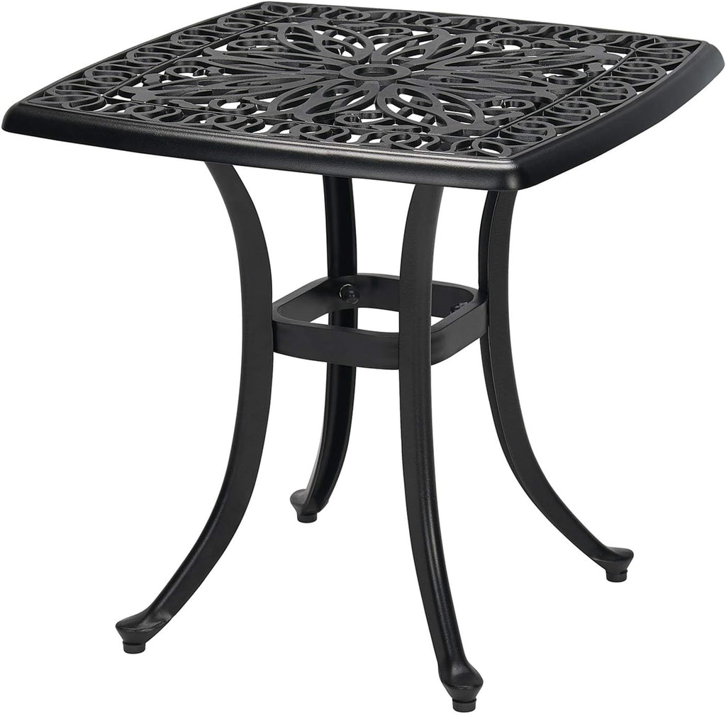 3-Piece Cast Aluminum Patio Bistro Set Black W646981