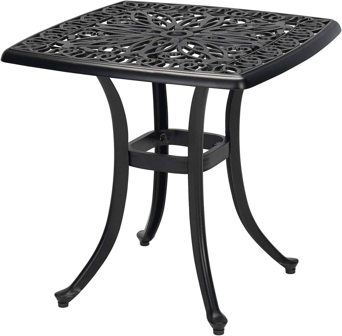 3-Piece Cast Aluminum Patio Bistro Set Black W646981