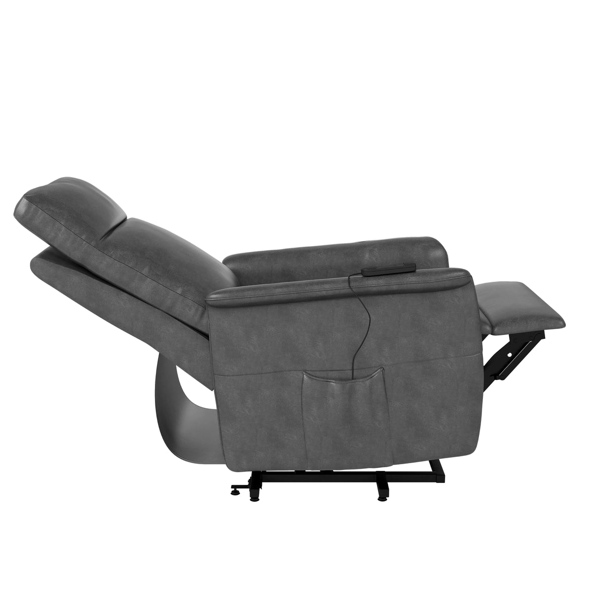 Gray Faux Leather Power Recline and Lift Chair Z8929