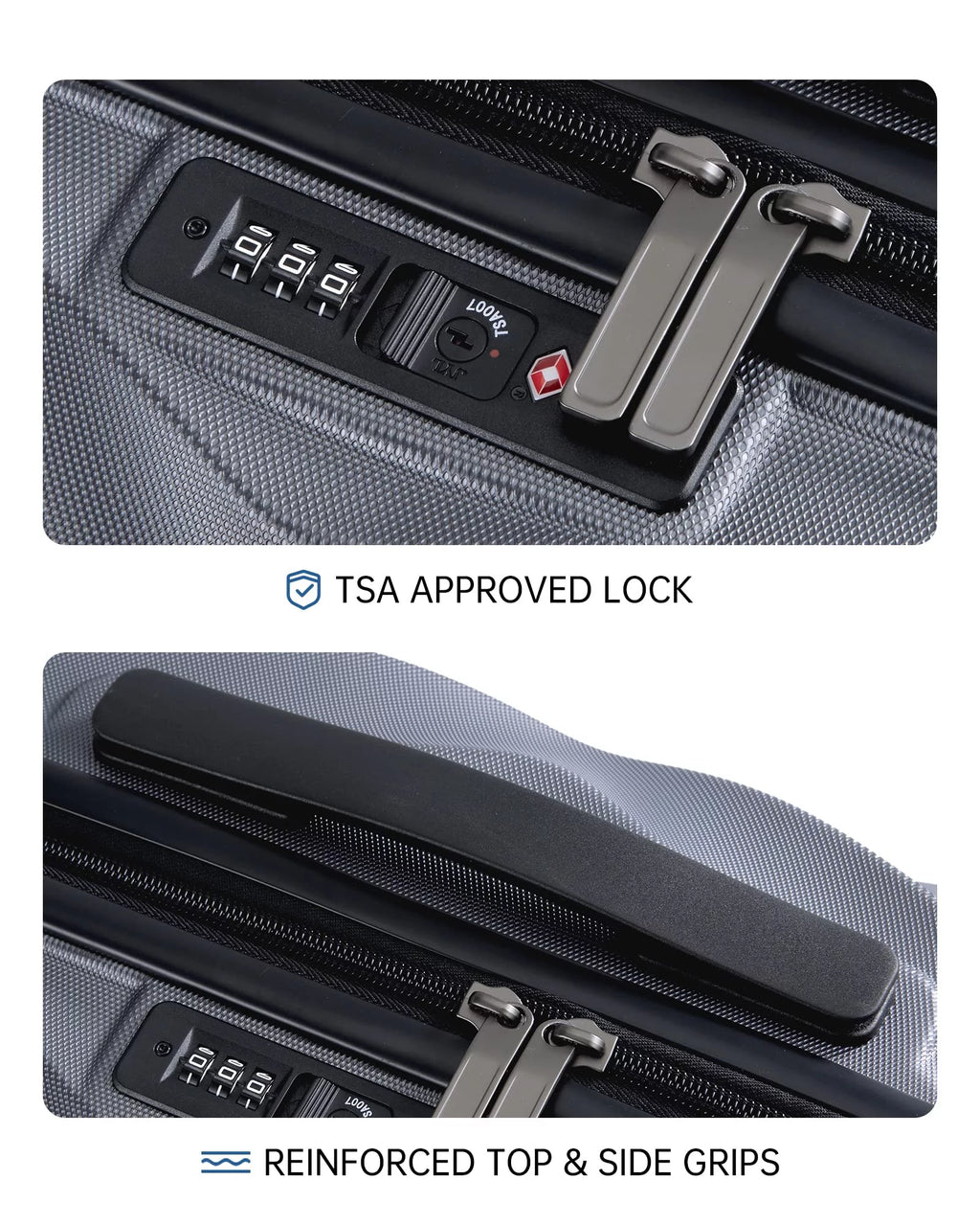2 Piece Hardside Carry On Luggage Set with Spinner Wheels & TSA Lock P6337