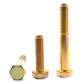 3/4 inch-16 x 8 inch Fine Thread Grade 8 Hex Cap Screw Alloy Steel Yellow Zinc Plated Pk 35 L54472
