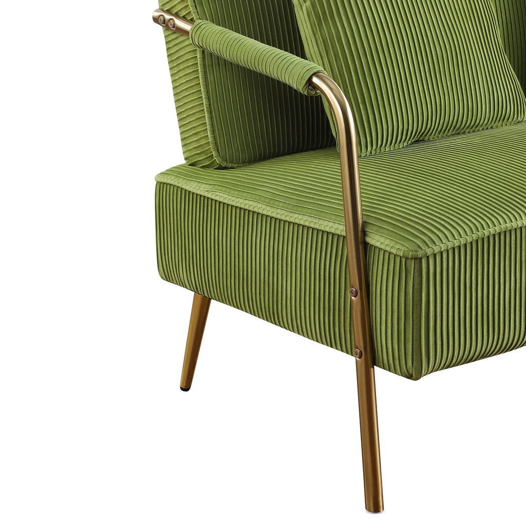 Olive Green Velvet Upholstered Loveseat P629