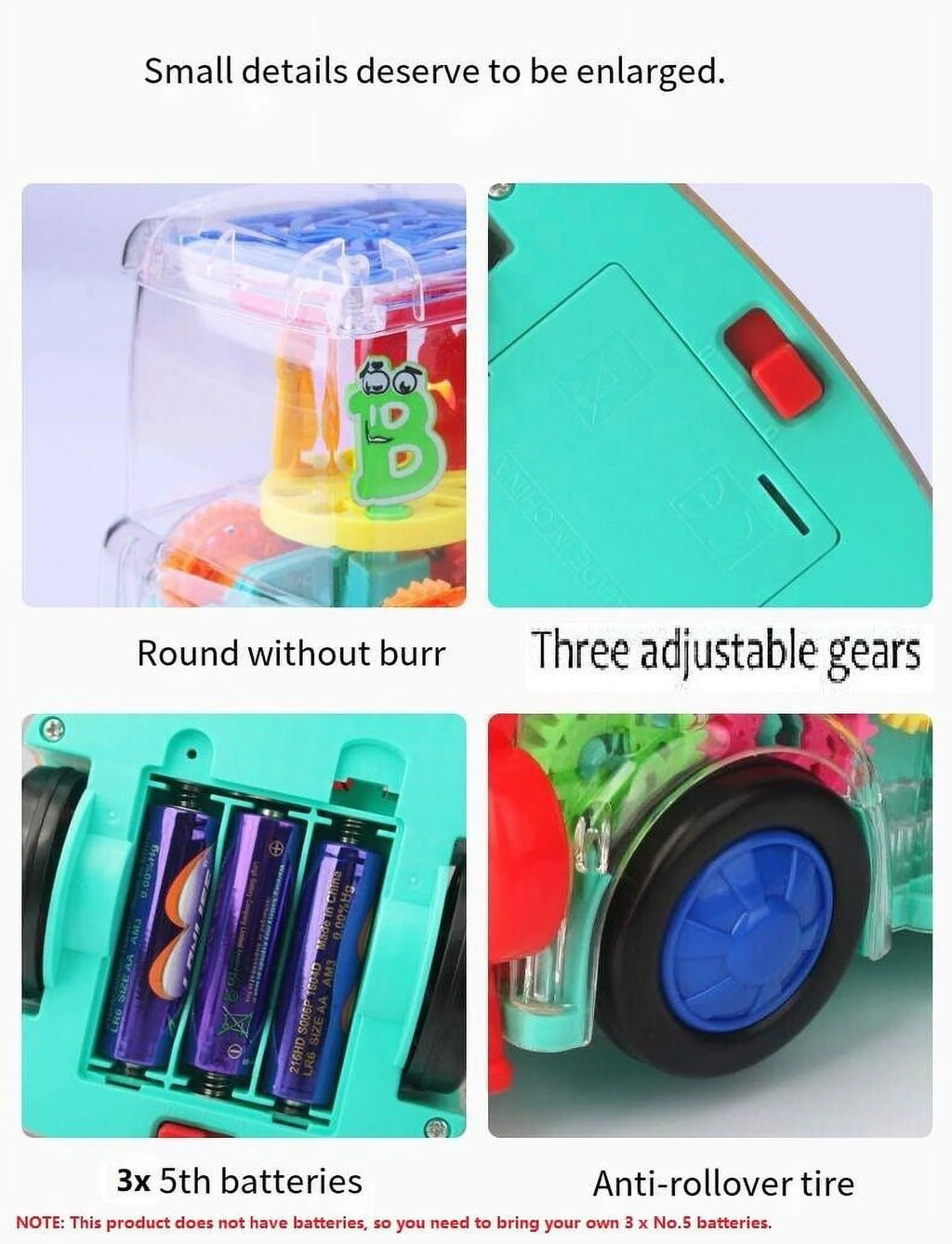 Battery-Powered Baby Train Toy with Light and Music W26166
