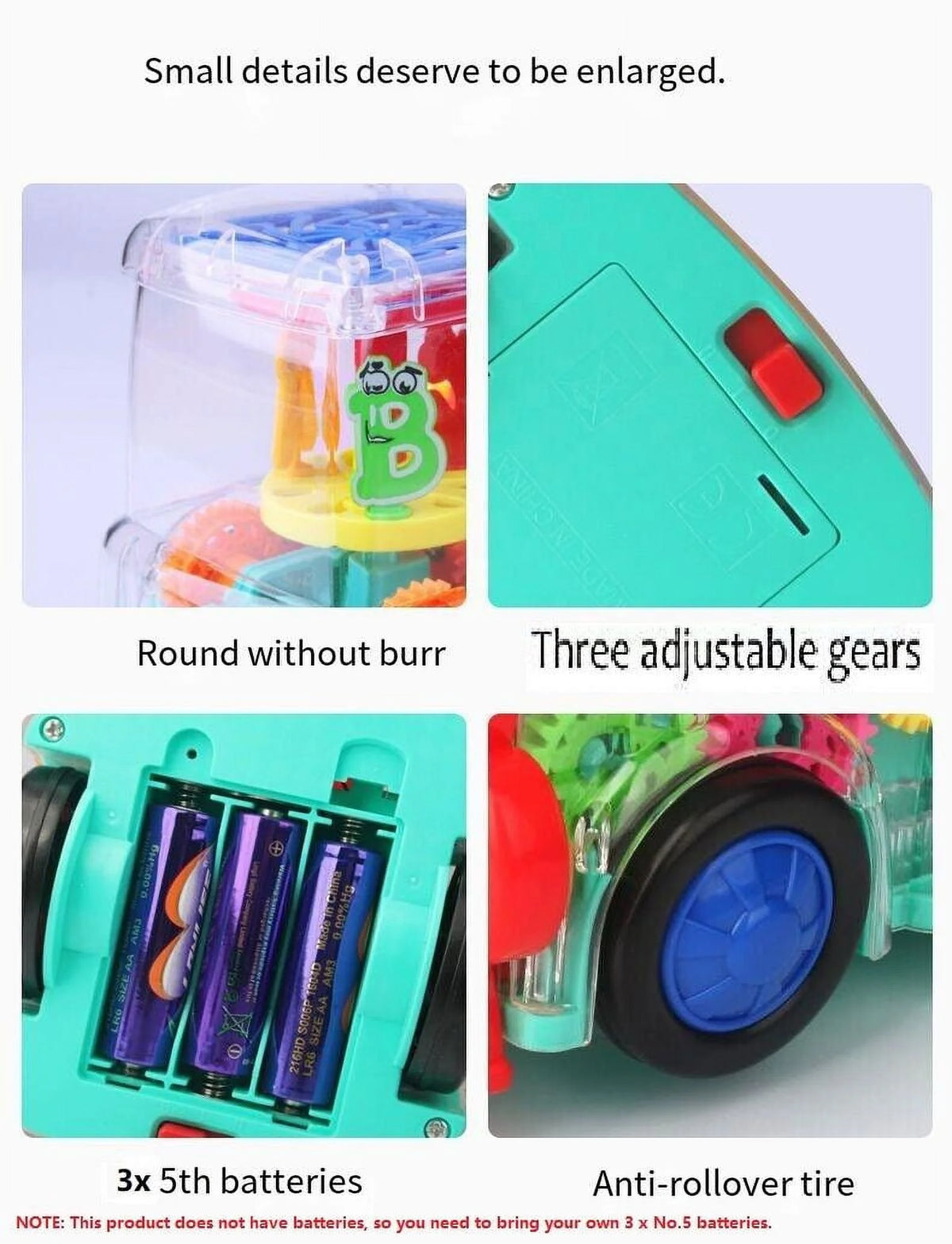 Battery-Powered Baby Train Toy with Light and Music W26166