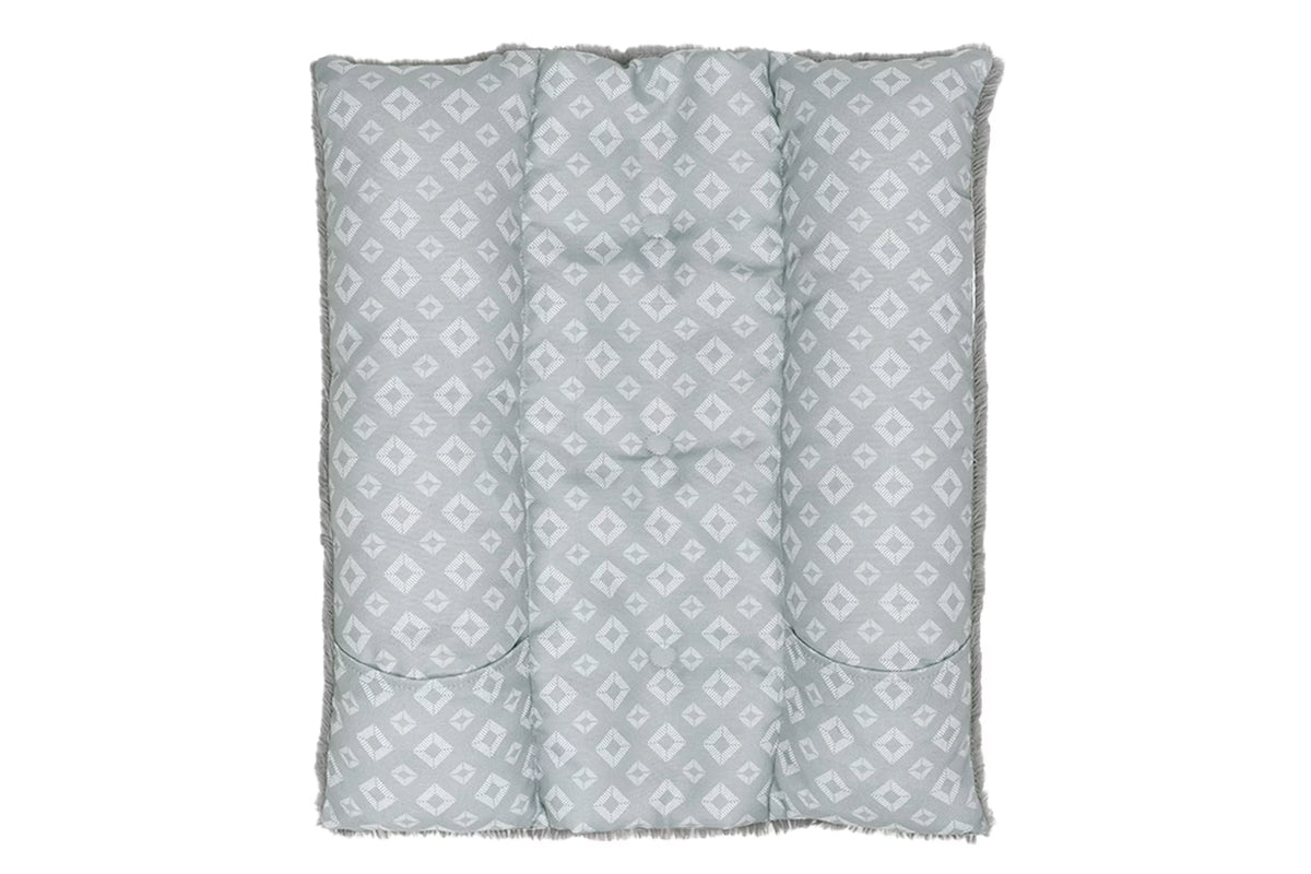 Plush Faux Fur Diamond Print Pet Bed Q984