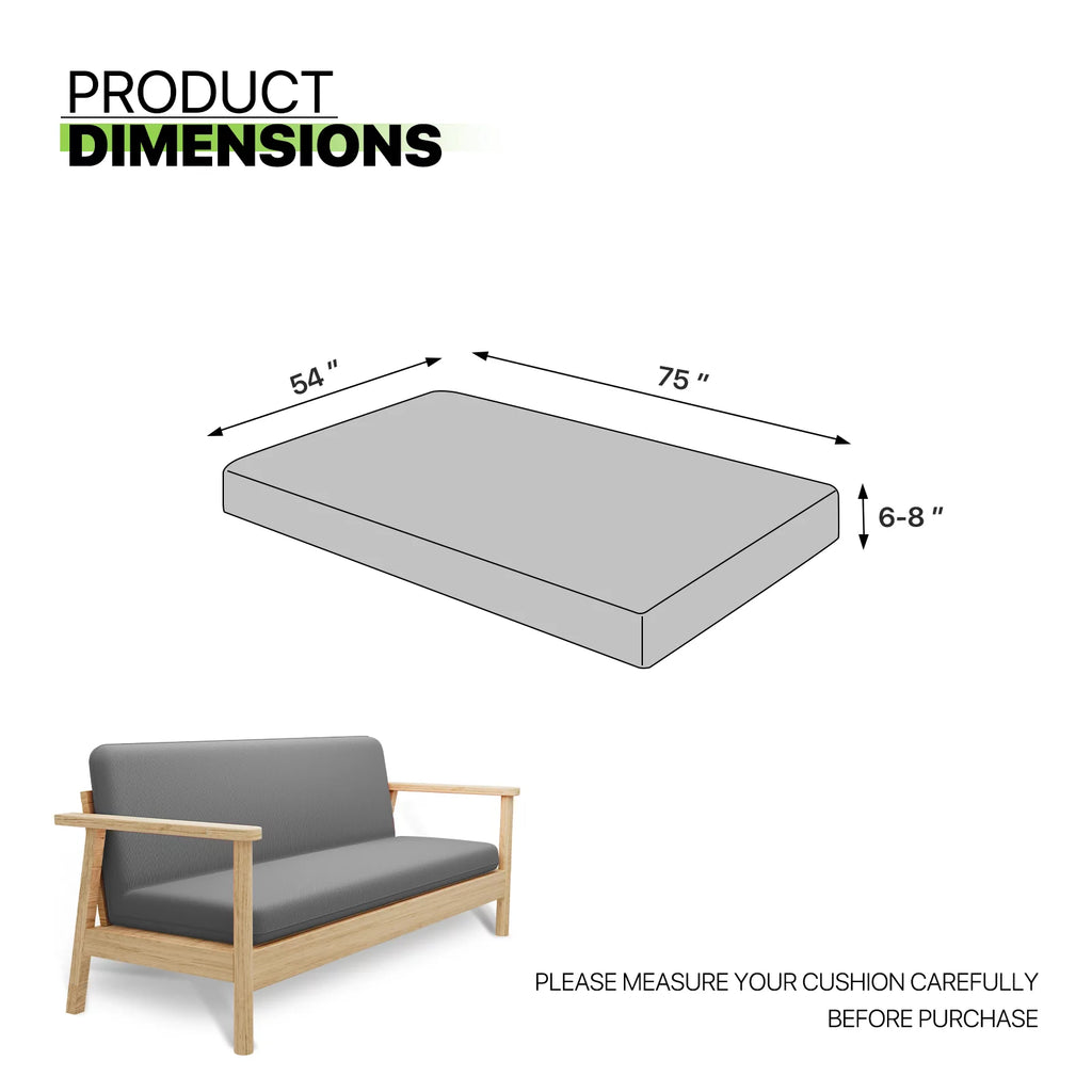 Full Size Dark Grey Futon Cover F401