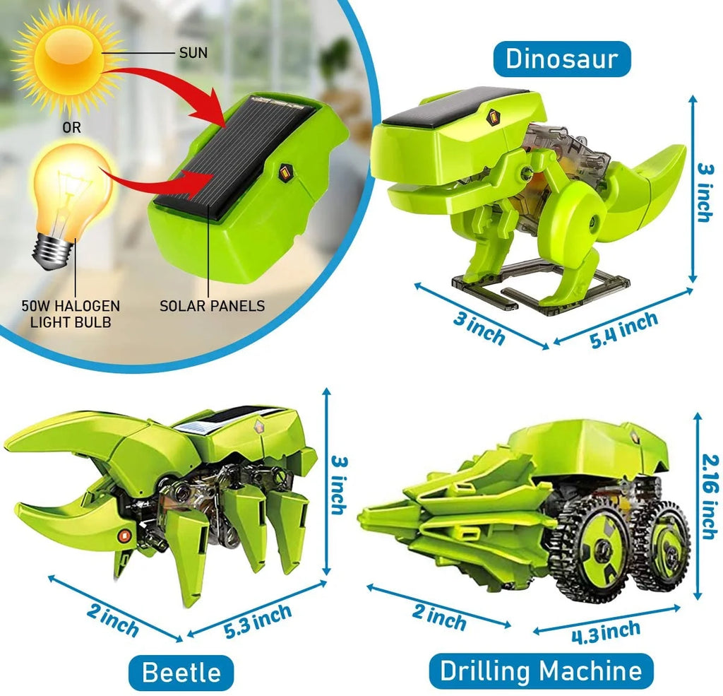 STEM Robot Building Toy Science Kit 3 in 1 Solar Dinosaur Desk Robot L689067