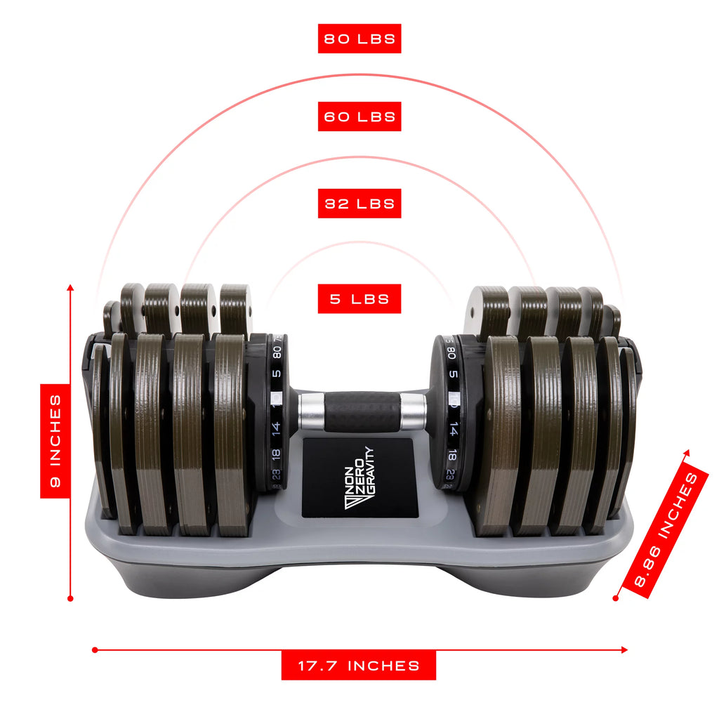 80lbs Adjustable Dumbbell Weight Set I4454