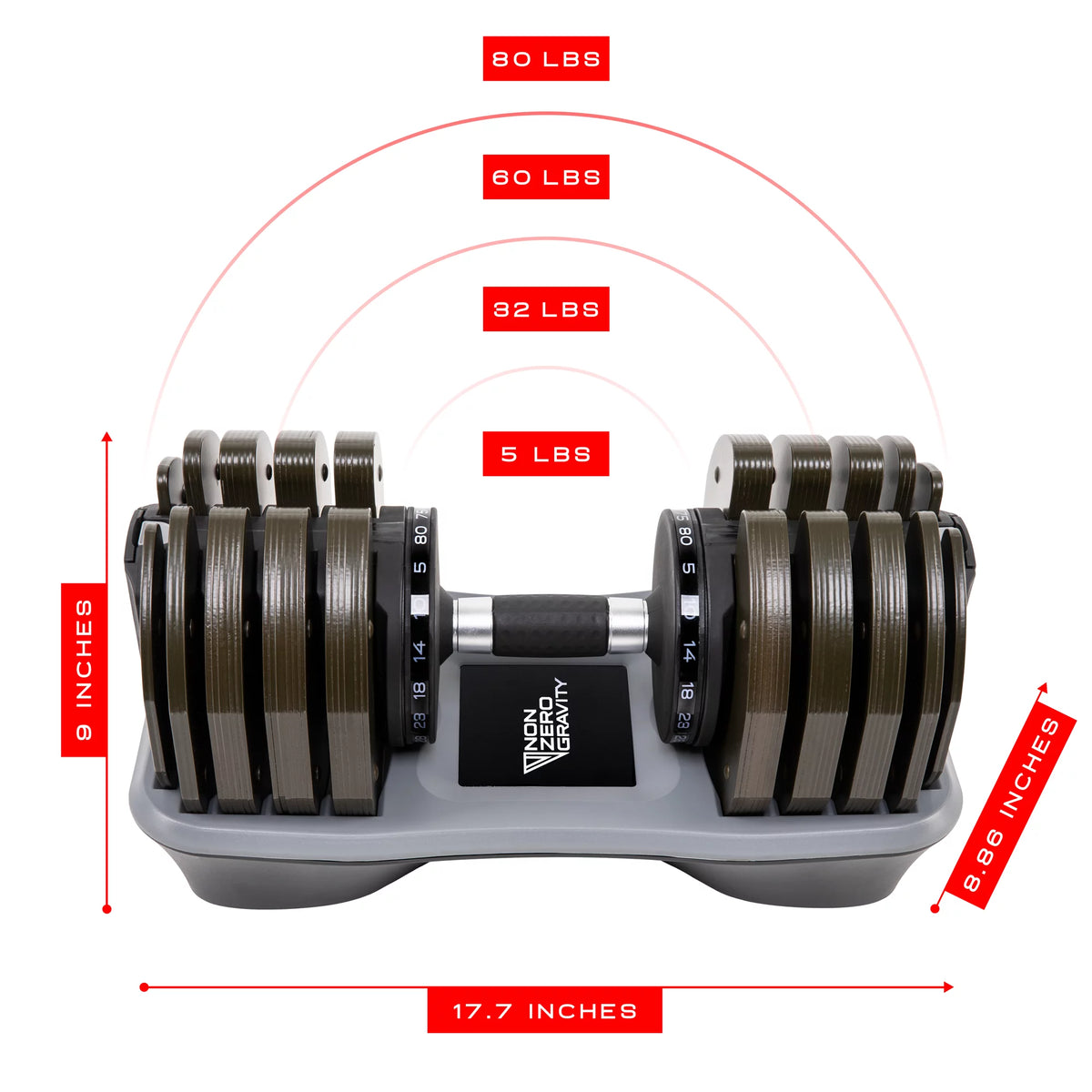 80lbs Adjustable Dumbbell Weight Set I4454