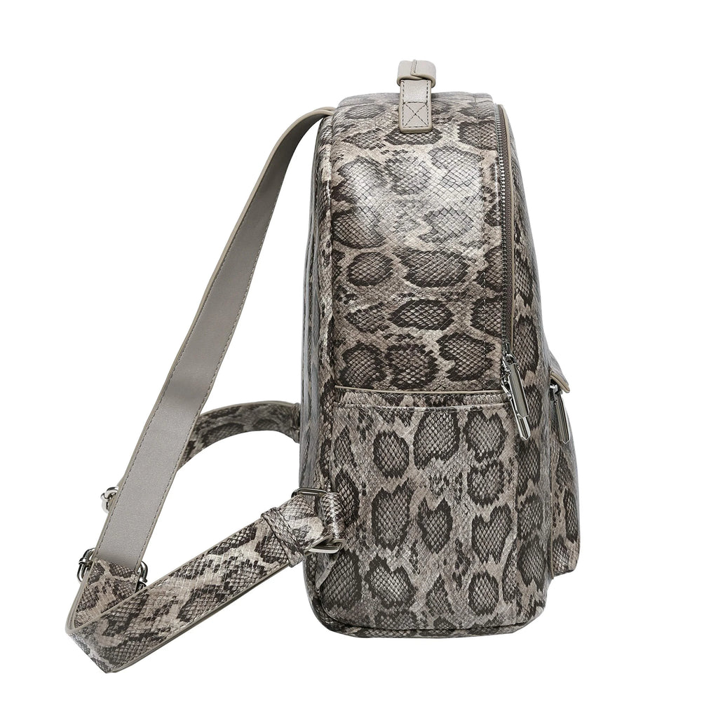 Grey Snake PU Vegan Leather Backpack Bag G382240