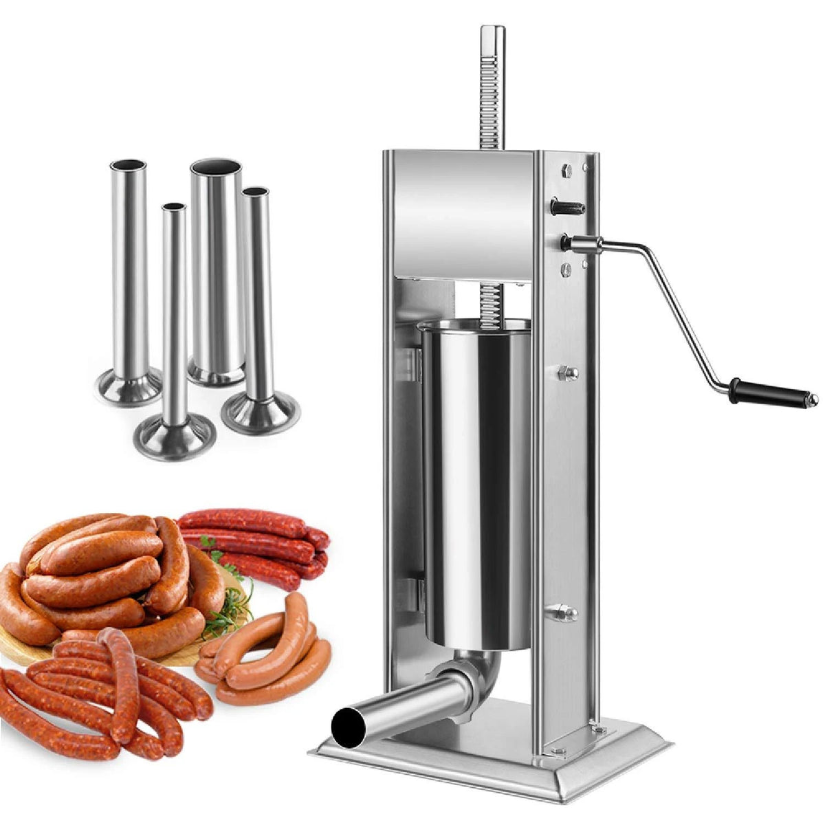 11 lb Dual Speed Stainless Steel Sausage Stuffer F13467