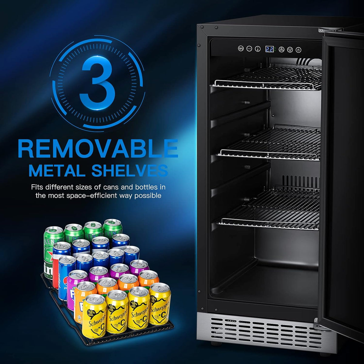 15 Inch 100 Cans Stainless Steel Beverage Cooler G52985