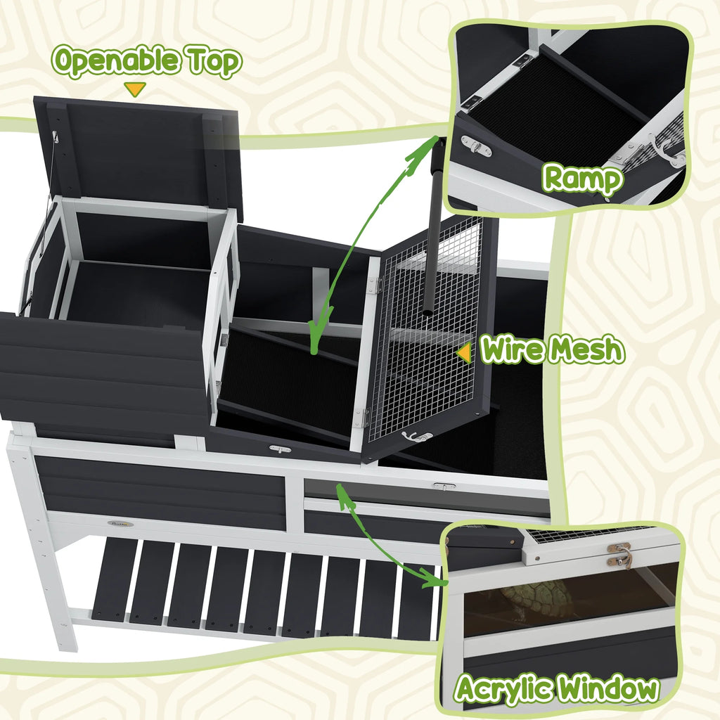 Gray Tortoise Habitat with Adjustable Lamp Holder T902656