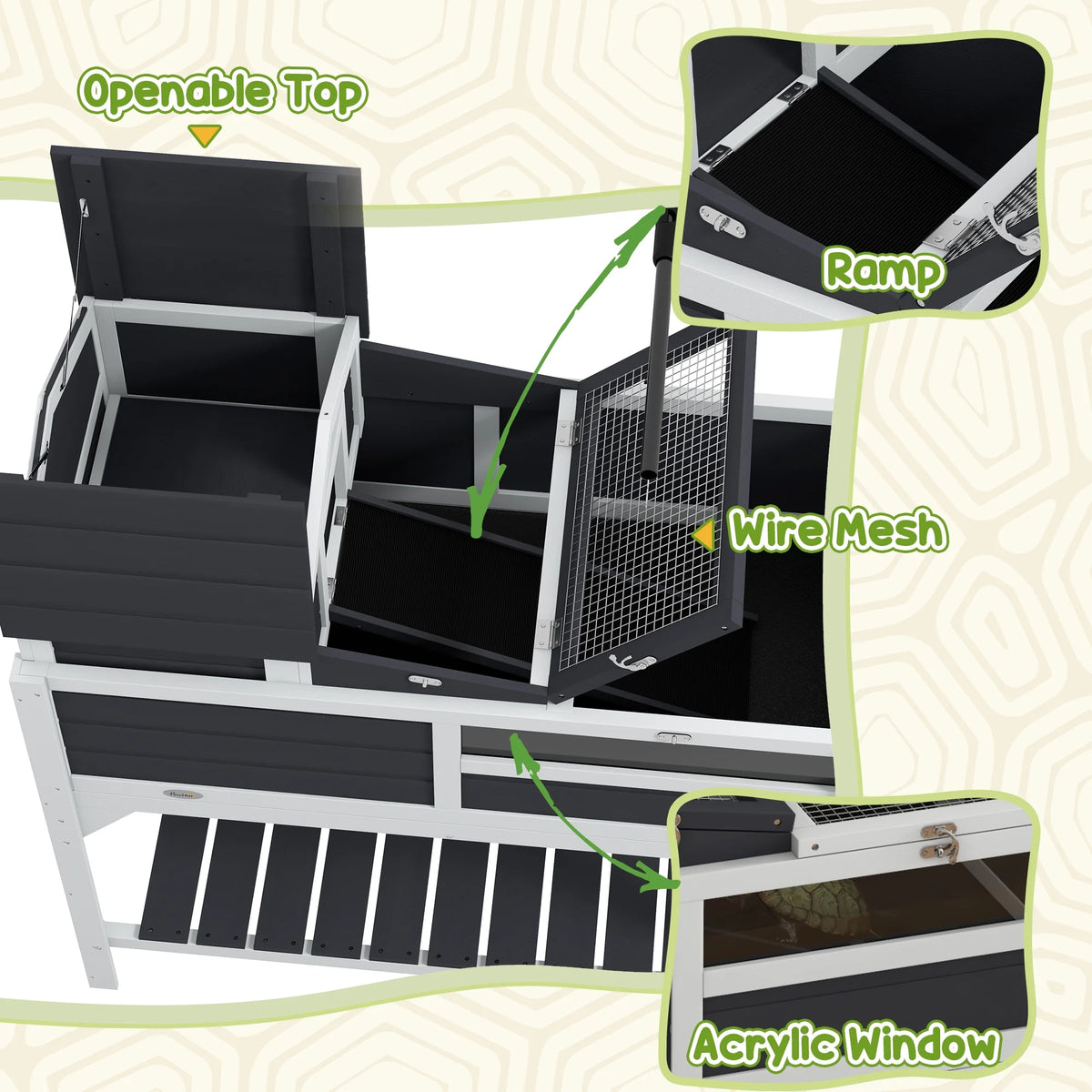 Gray Tortoise Habitat with Adjustable Lamp Holder T902656