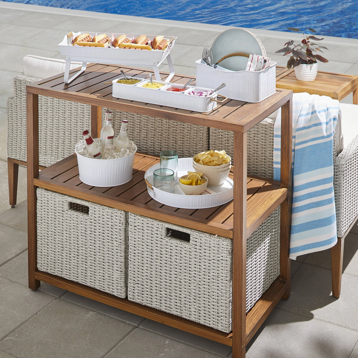 Gray Steel Outdoor Console Table G690
