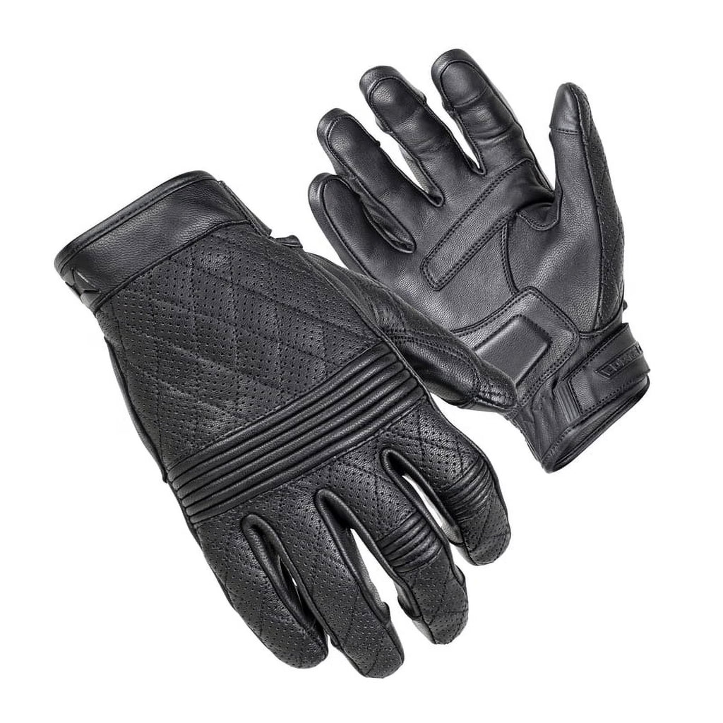 Black MD Leather Motorcycle Gloves G868163