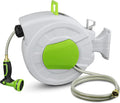 Retractable Wall Mount Garden Hose Reel, 1/2 Inch x 100 ft, 10 Patterns Nozzle P402789