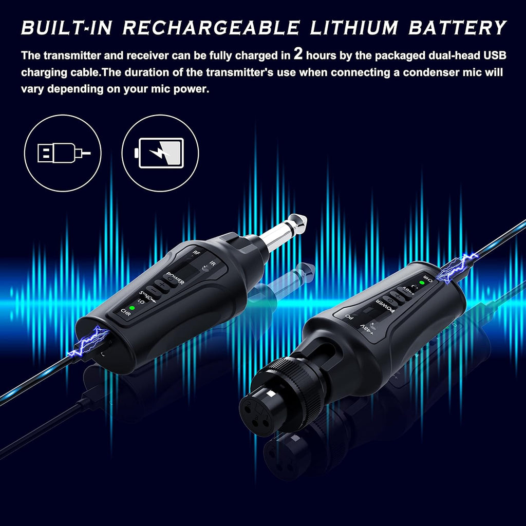 Wireless Microphone System with XLR Transmitter and 6.35mm Receiver R5616