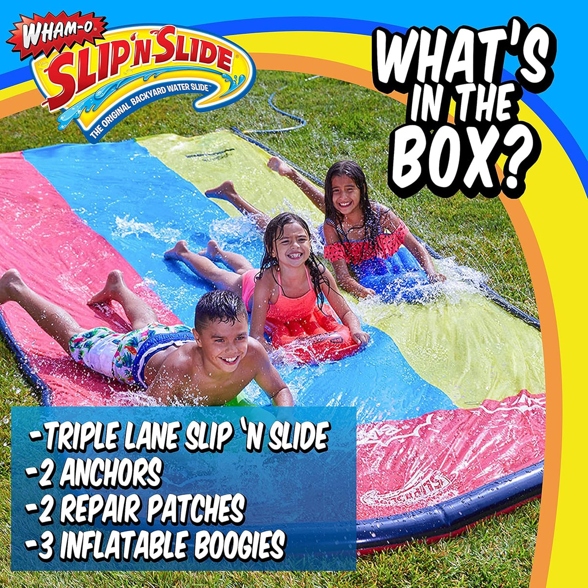Triple Slip and Slide with 3 Bodyboards Water Slide M61697