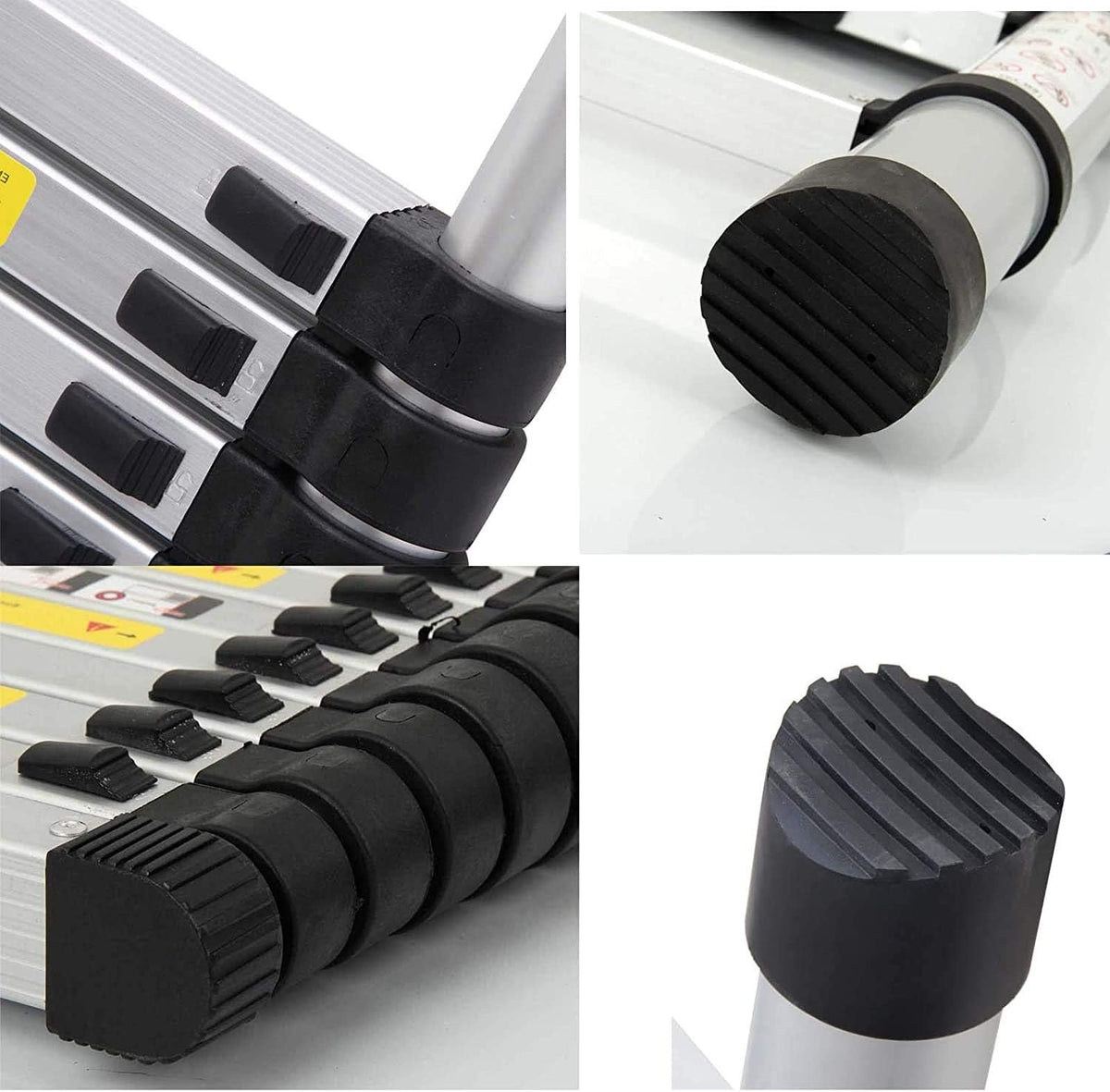 16.5FT/5M Telescopic Aluminum Extension Ladder with Slip-Proof Feet S625