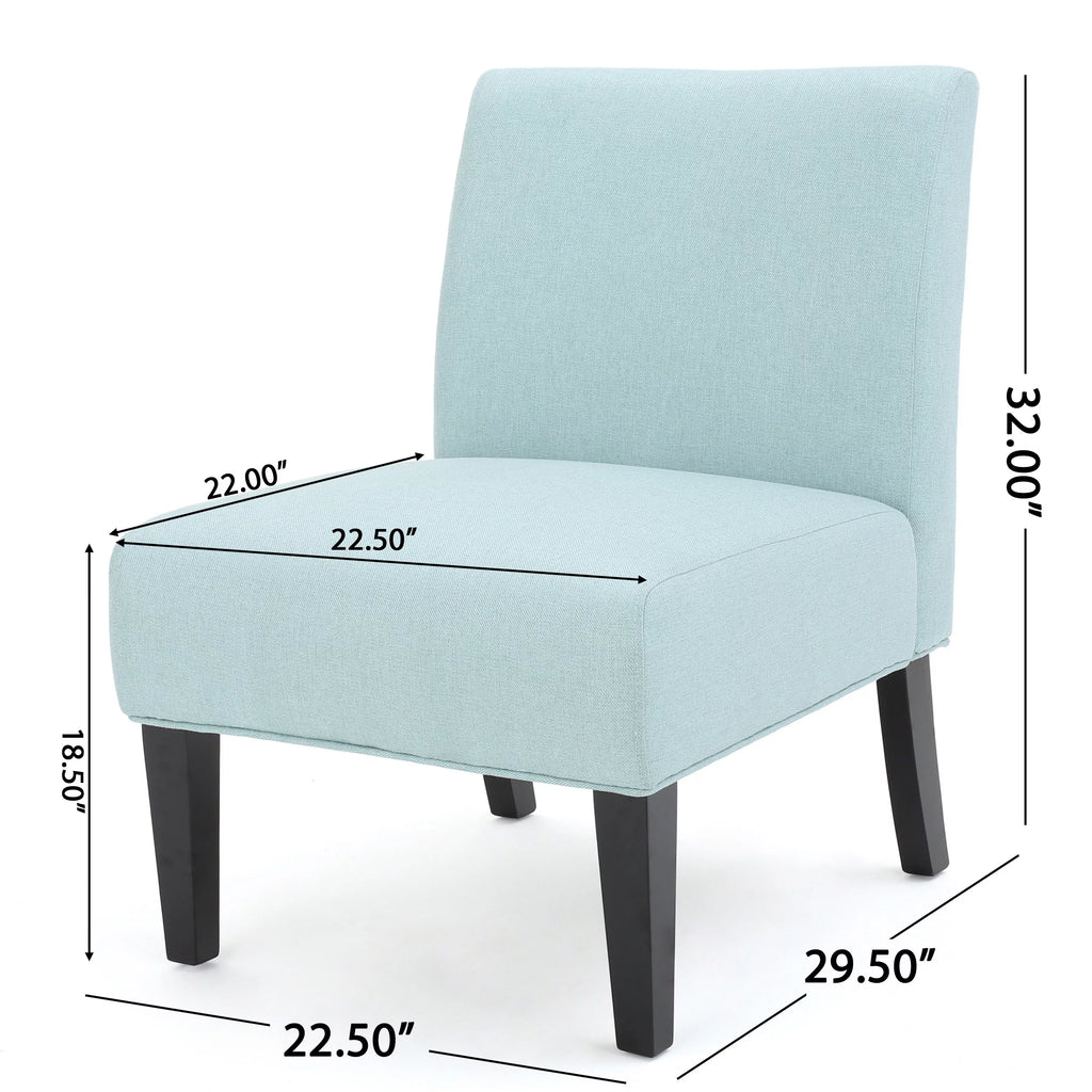Light Blue Fabric Slipper Chair C2414