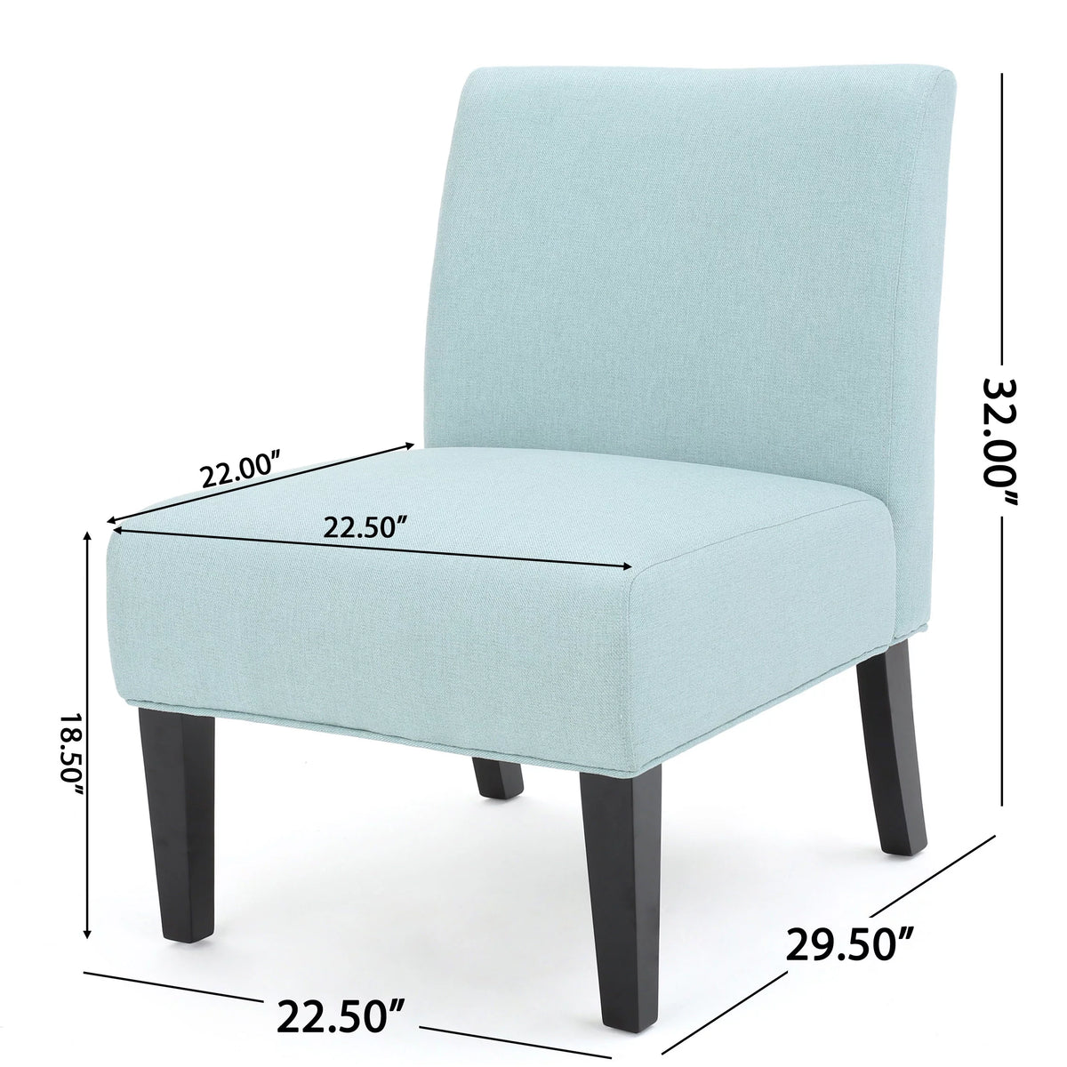 Light Blue Fabric Slipper Chair C2414