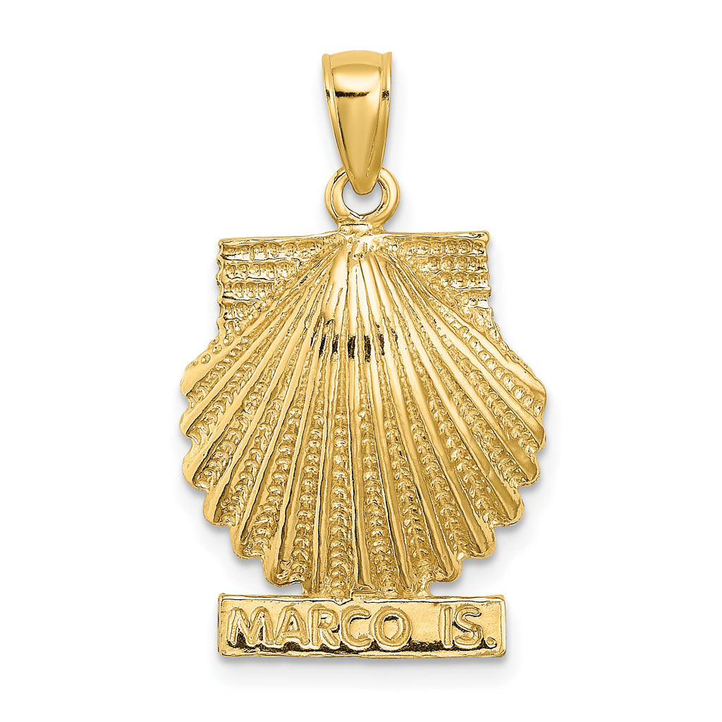 14k Yellow Gold Scallop Shell Charm U190