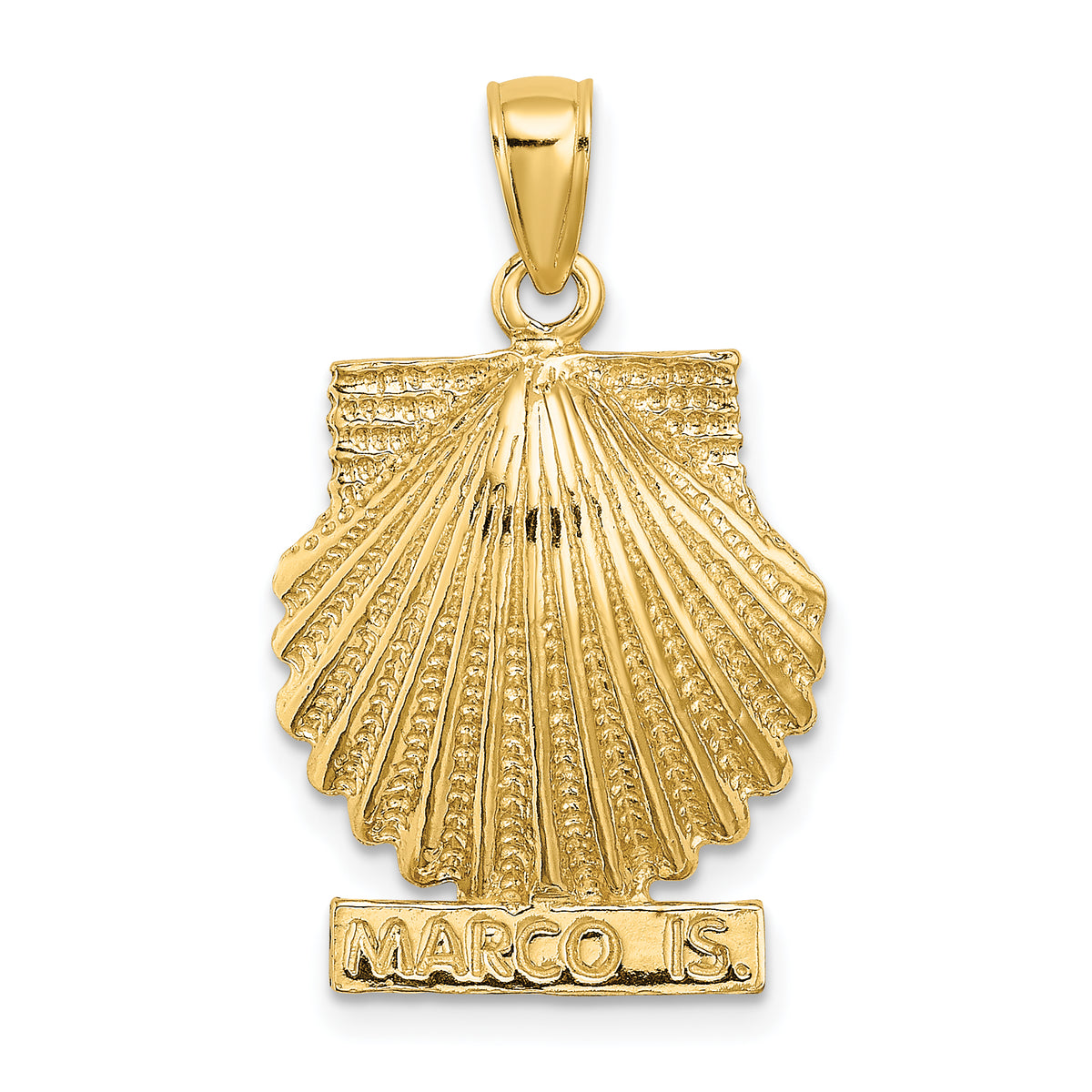 14k Yellow Gold Scallop Shell Charm U190