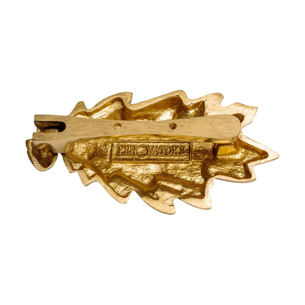 6" Solid Brass Oak Leaf Shaped Door Knocker R450