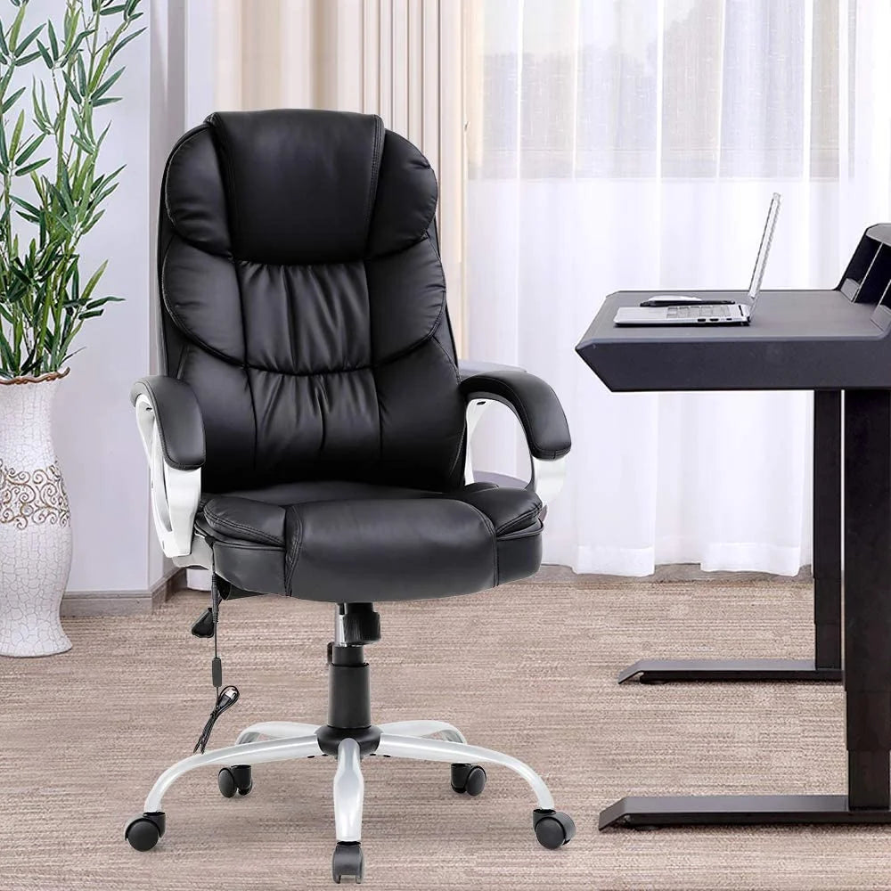 Big and Tall Leather Ergonomic Massage Office Chair Q56751