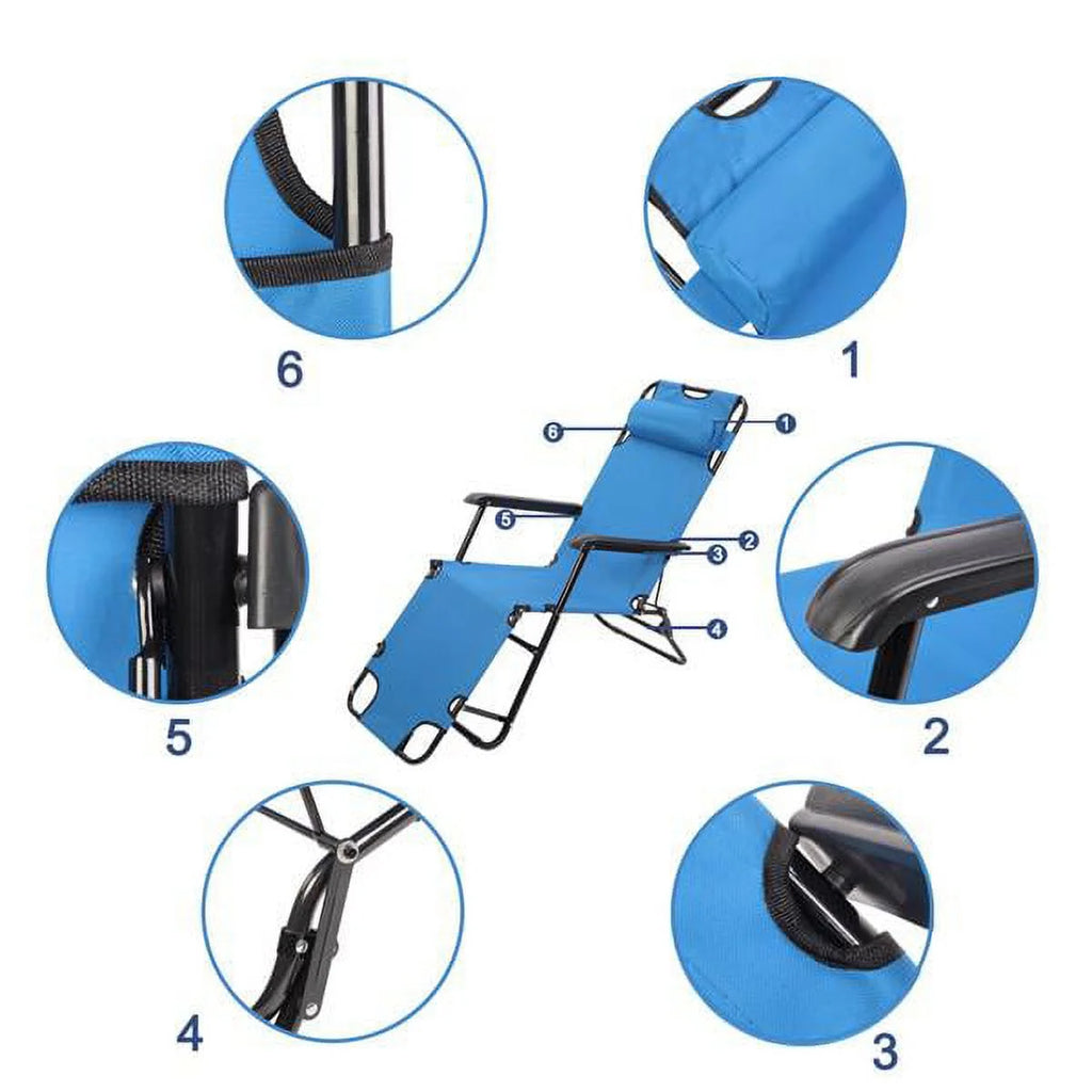 Blue Extendable Folding Reclining Chair M236