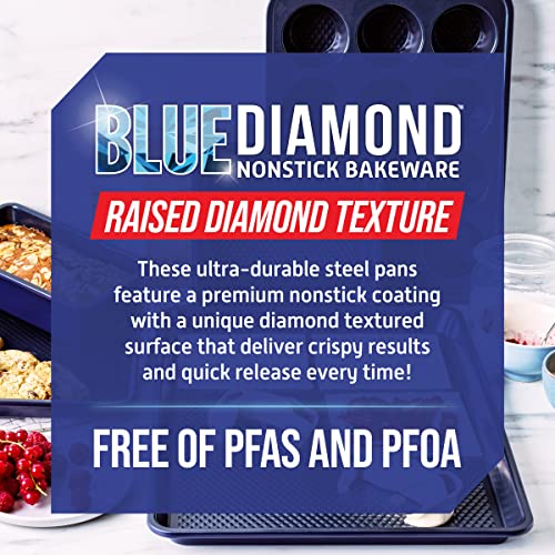 Blue Diamond 2 Piece Nonstick Cookie Sheet Baking Pan Set U1238