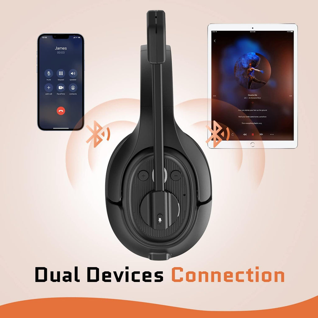 Noise Canceling Trucker Bluetooth Headset with Microphone Pack of 2 C26725